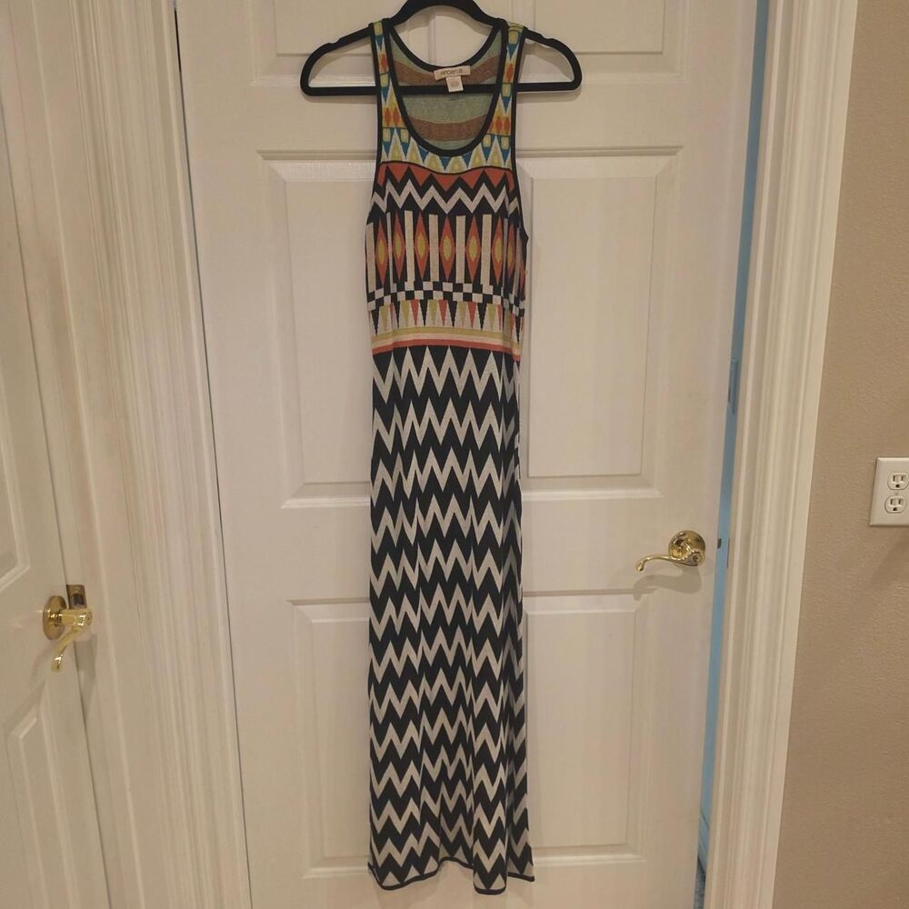 Vintage Arden B Knit Multi-Patterned Maxi Dress